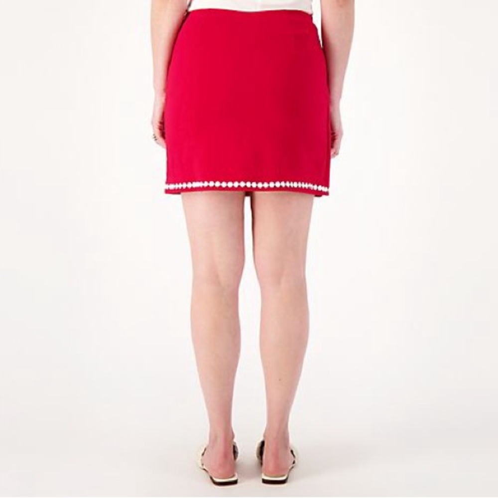 Belle by Kim Gravel Red Mini Skirt with White Trim - Picture 3 of 6